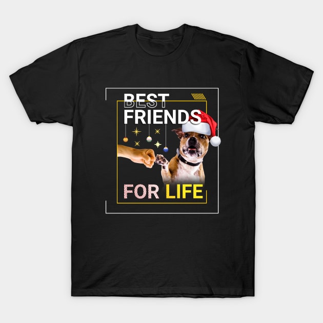 American Pitbull Dog Christmas T-Shirt by Xpert Apparel